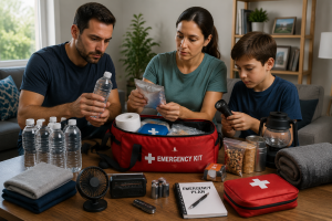 Emergency heat preparedness kit for preventing heat-related illness